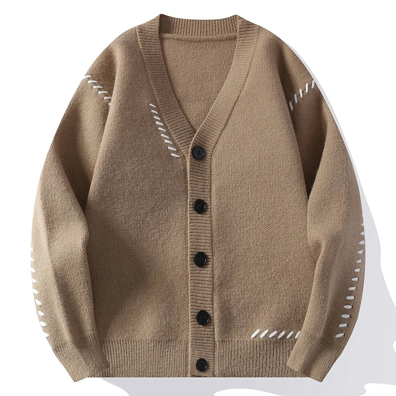 Lucian | Herre cardigan i bomuldsblanding med V-hals