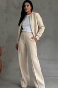 Lucile | Women's two-piece tracksuit with short zip-up jacket and straight-leg trousers