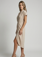 Aurielle | Elegante abito midi incrociato con drappeggio