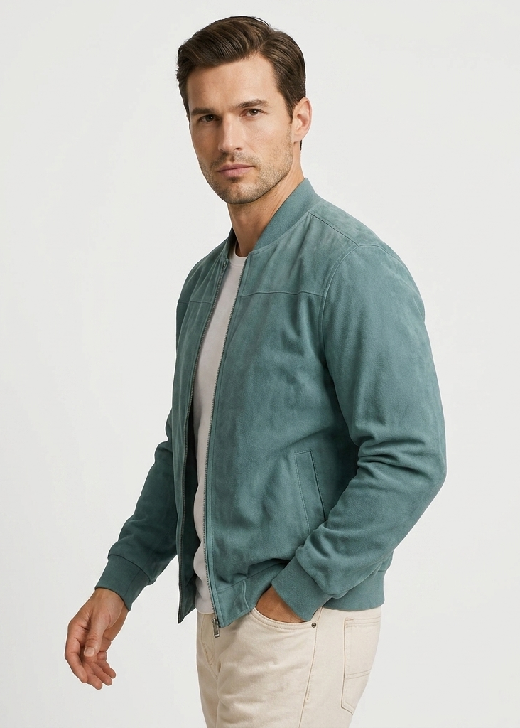 Lorenzo | Faux Suede Bomber Jacket for Men