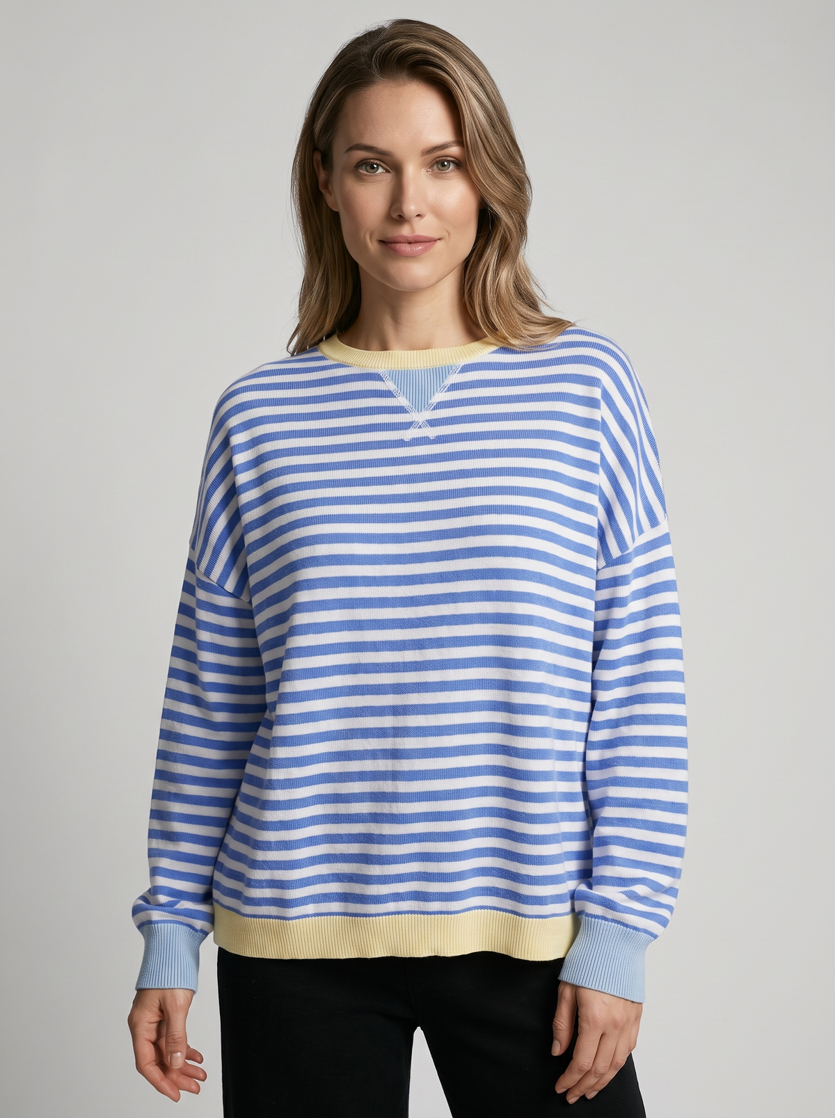 Elowen | Dame Stribet Sweatshirt