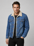 Lennox | Foret Denimjakke Til Herre Med Sherpa-Krave