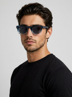 Rivo | Kvadratisk Acetat Solbrille med Gradientfarvet Stel