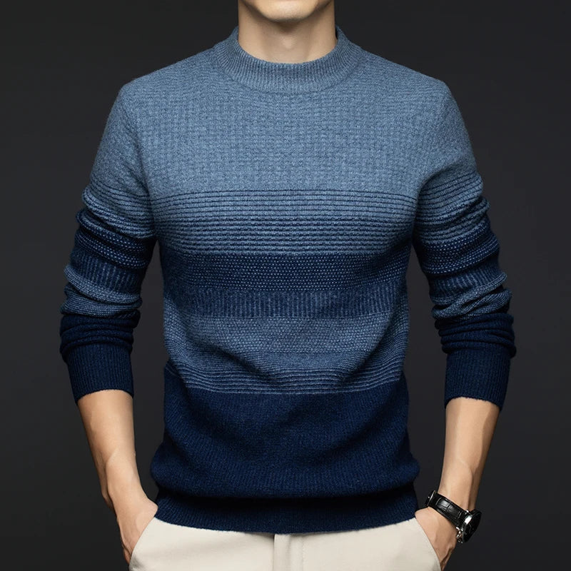 Adrian | Men's wool sweater with graduated stripes