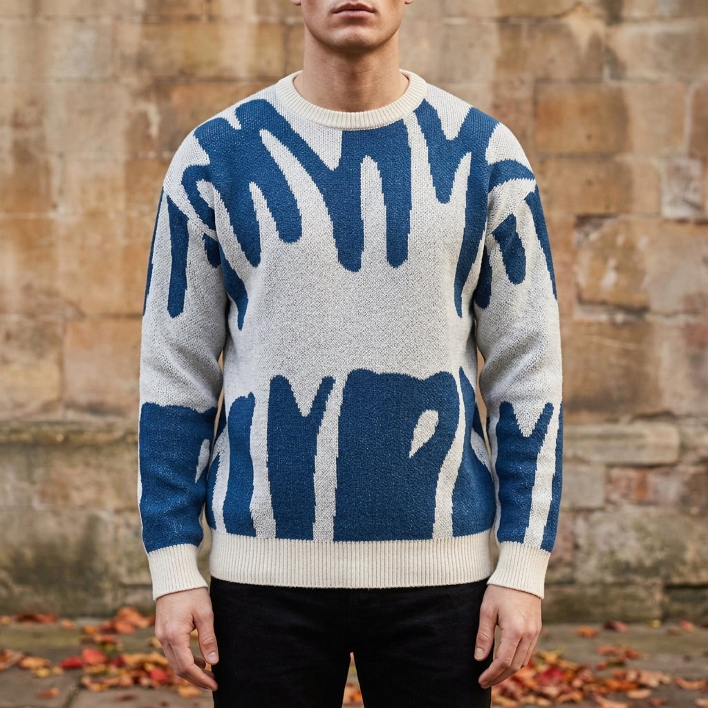 Asger | Men's Sweater with Abstract Pattern