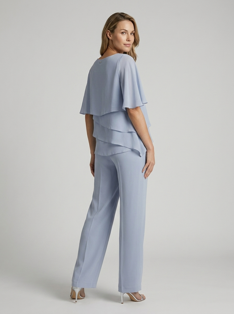 Aurielle | Elegant Buksesæt med Lagdelt Bluse