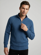 Marcello | Half Zip Herresweater med Opstående Krave