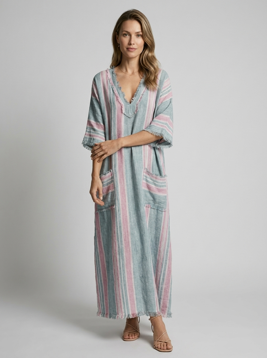 Lunara | Boheme Maxi Dress with V-Neck