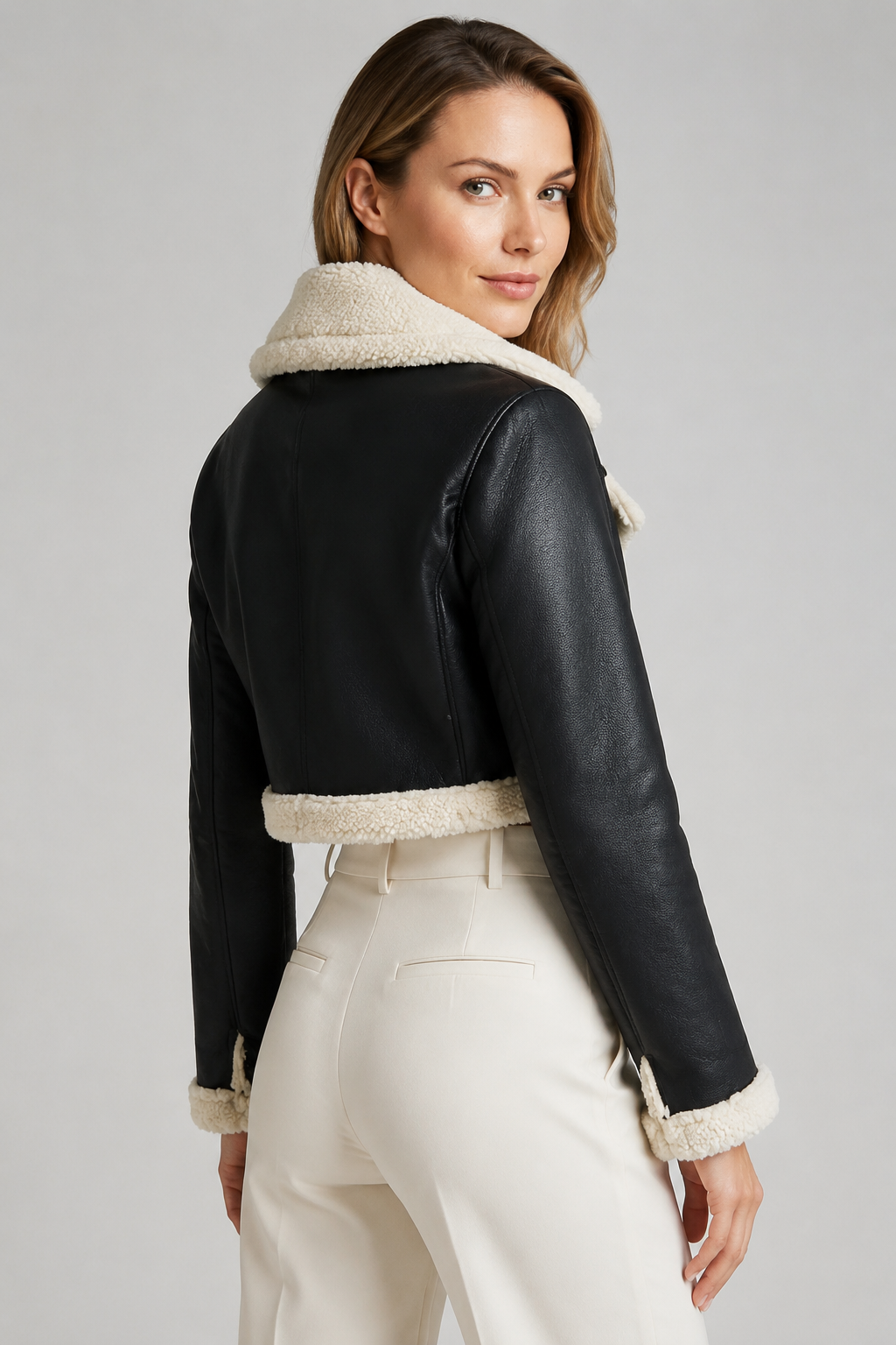 Alvéra | Shearling Bikerjakke