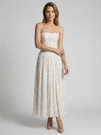 Celeste | Floral Midi Dress with Corset-Inspired Fit