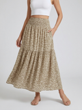 Monta | Blomstret Midi Nederdel Til Dame