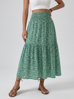 Monta | Blomstret Midi Nederdel Til Dame