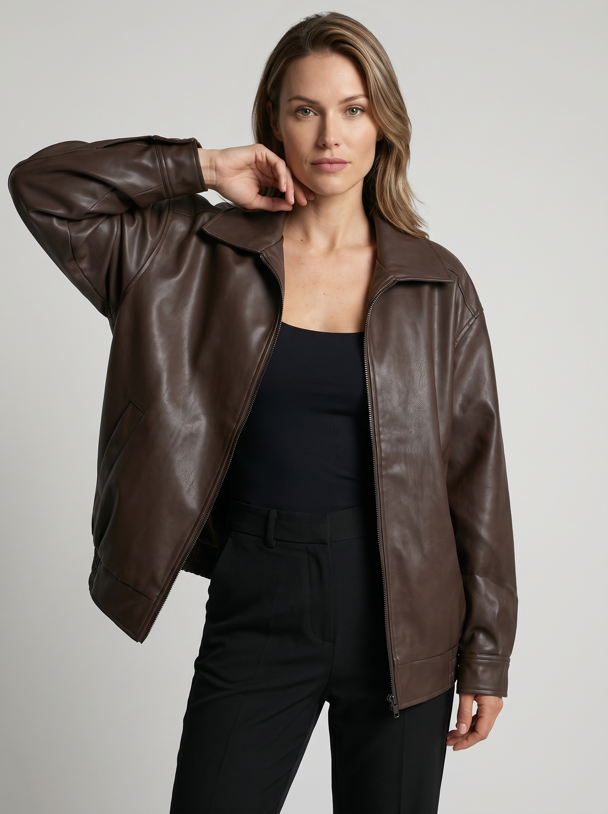 Alessia | Women's Oversized Leather Jacket