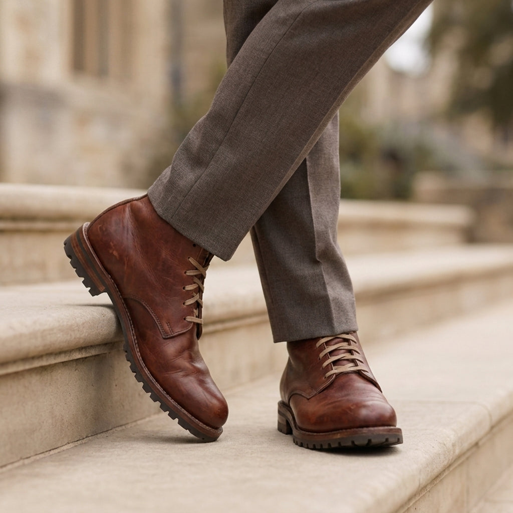 Anton | Men's lace-up boots in faux leather