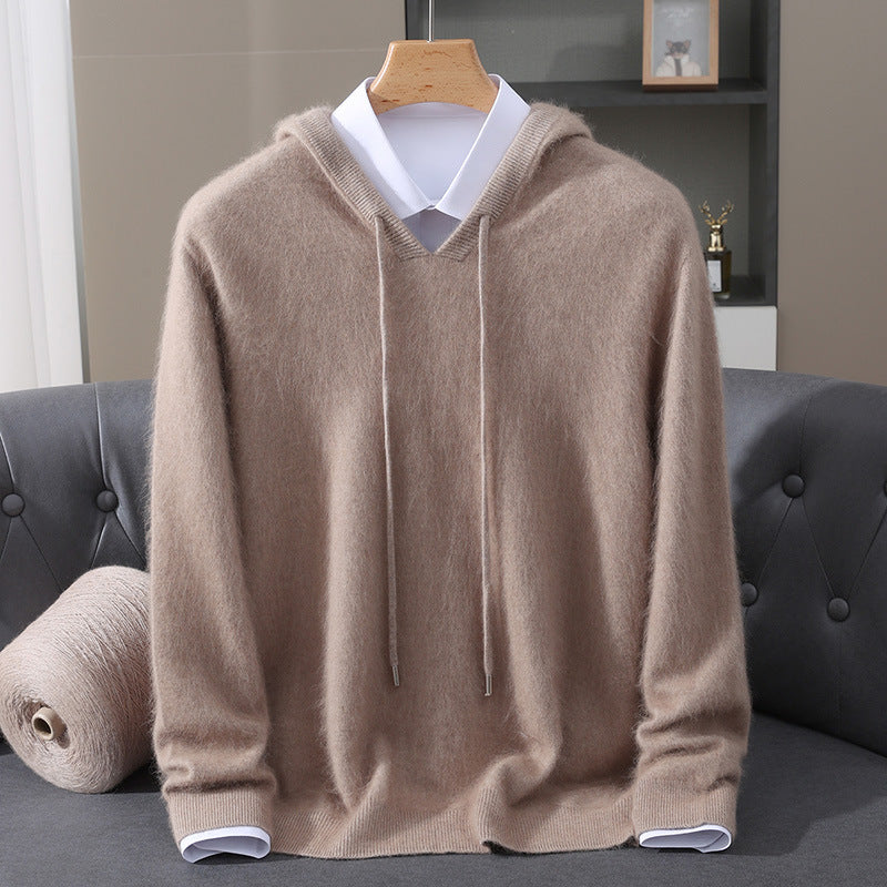 Marius | Herre cashmere hoodie med snørehætte og ribkanter