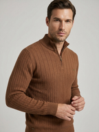 Valentino | Ribstrikket Half Zip Sweater til Herre