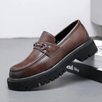 Marcello | Mocasines de cuero con suela gruesa y hebilla metálica