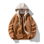 Nicolai | Men's corduroy jacket with hood and zipper