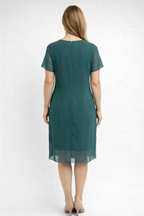 Elowen | Midi Kjole med Lagdelt Chiffon og Løs Pasform