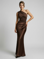 Seraphina | Abito lungo monospalla con vita drappeggiata