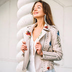 Aveline | Læderblomsterjakke