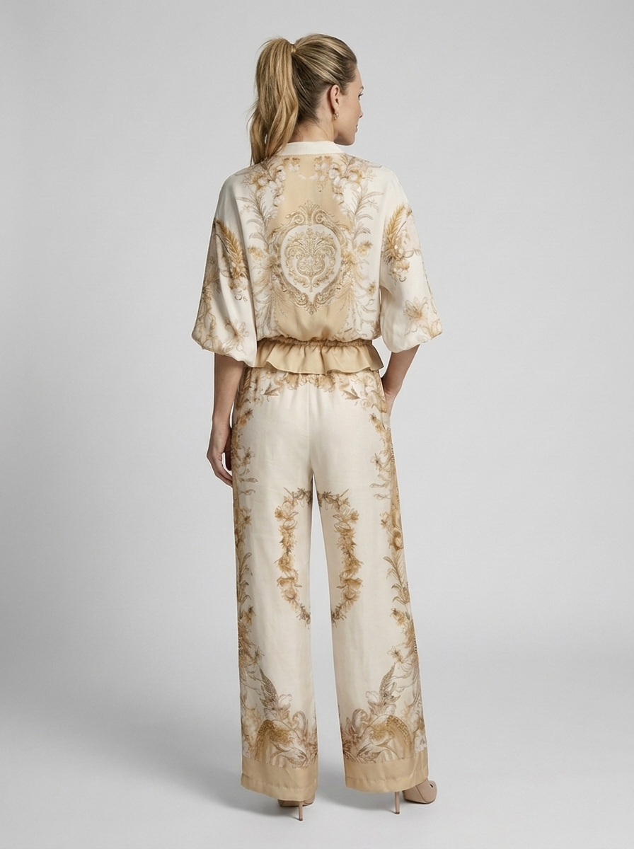 Valencia | Elegant Buksedragt Sæt Med Print