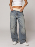 Seyra | Women's Baggy Jeans with Ribbed Waistband