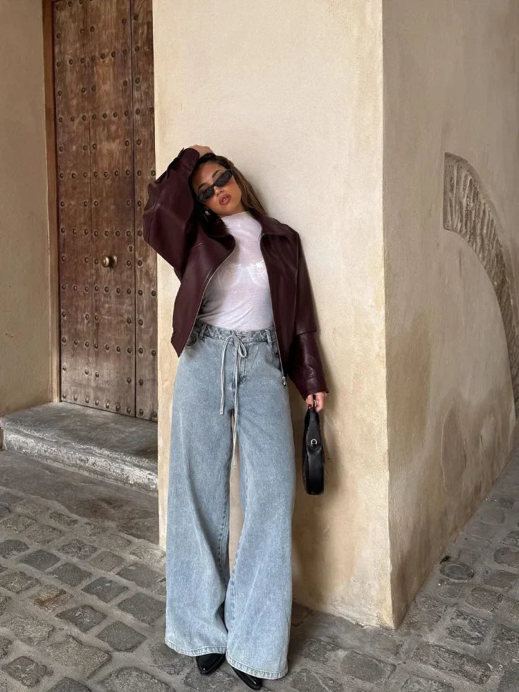 Elvina | Dame Oversized Læderjakke