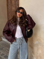 Elvina | Dame Oversized Læderjakke