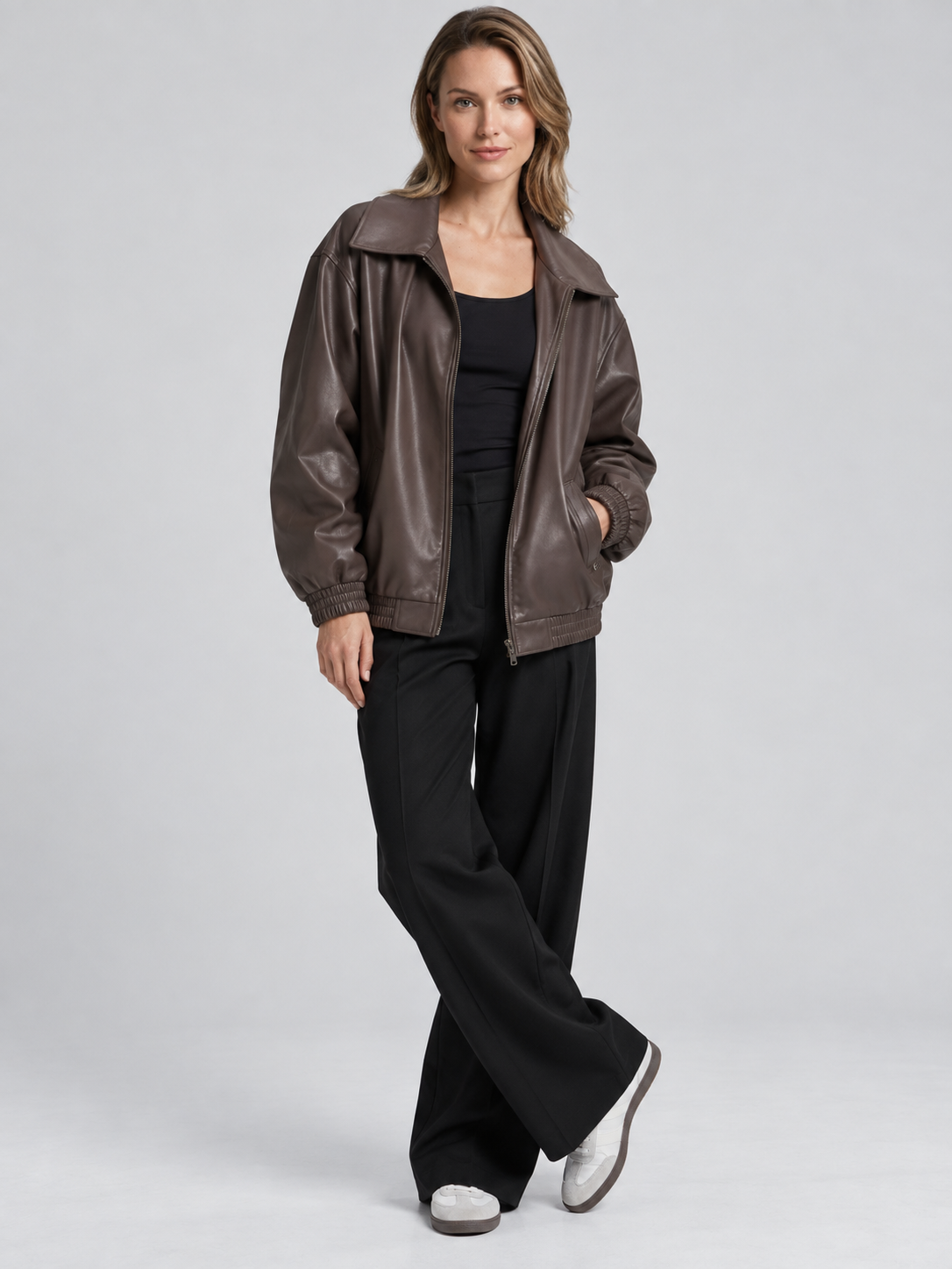 Alessia | Women's Oversized Leather Jacket