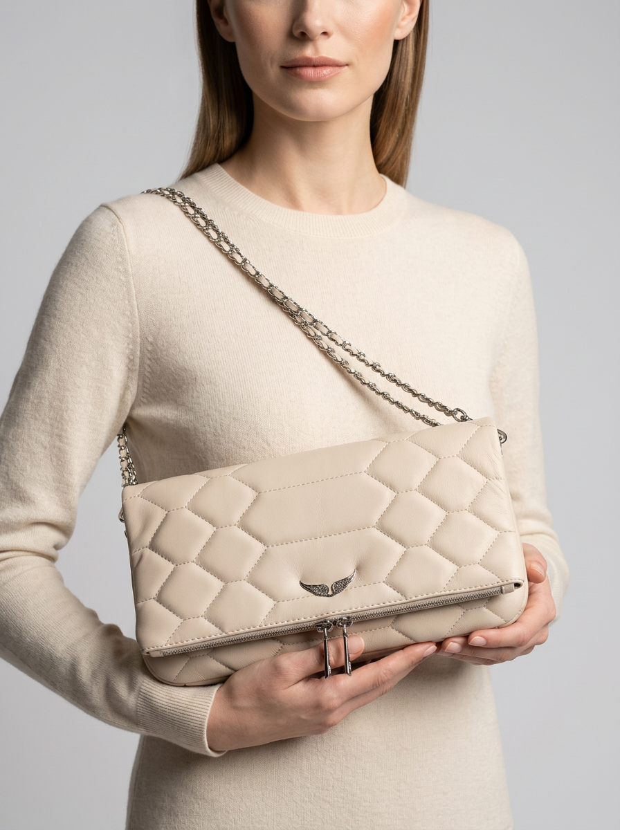 Aurelia | Bolso bandolera con correa de cadena y diseño de solapa elegante