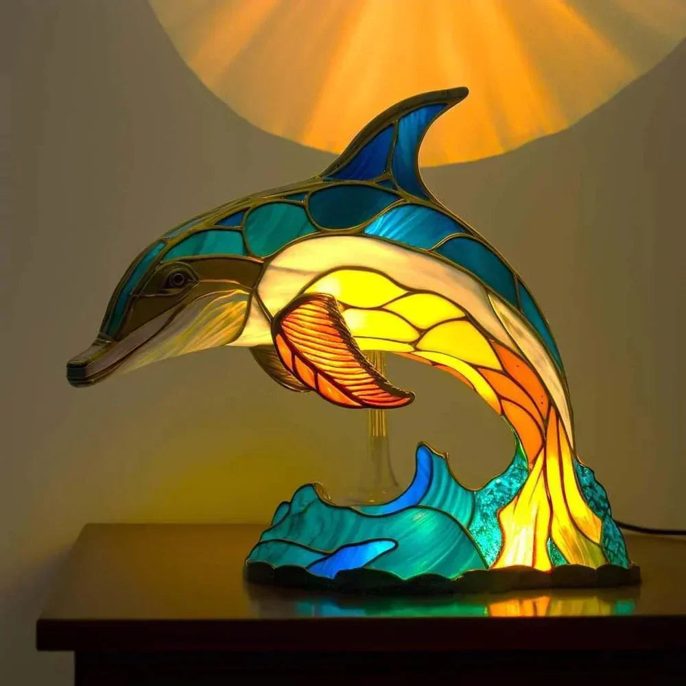 Aurora | Stained glass table lamp with animal motif