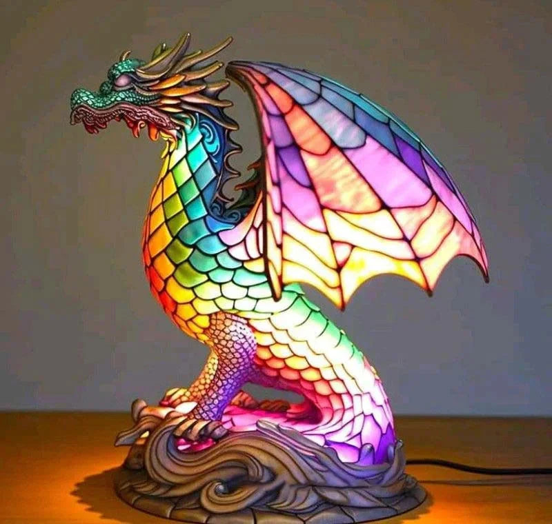Aurora | Stained glass table lamp with animal motif
