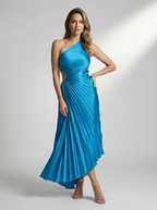 Delfina | Robe maxi plissée une épaule
