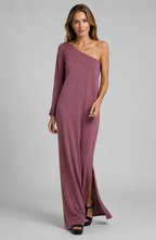 Nala™ | Elegant One-Shoulder Maxi Kjole med Flydende Linjer
