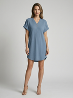 Marleen | Elegant Ribbed Summer Dress with V-Neck
