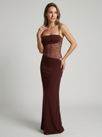 Eloria | Elegante abito lungo con corpetto in pizzo
