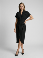 Anoukka | Elegant Draperet Midi Kjole til Dame