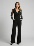 Serafine | Elegant Jumpsuit Med Glitrende Overdel