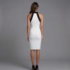 Aurelia | Halter Midi Kjole Med Kontrastdetaljer