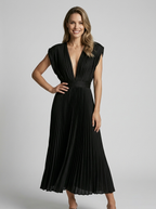 Elira | Abito midi plissettato con scollo a V elegante