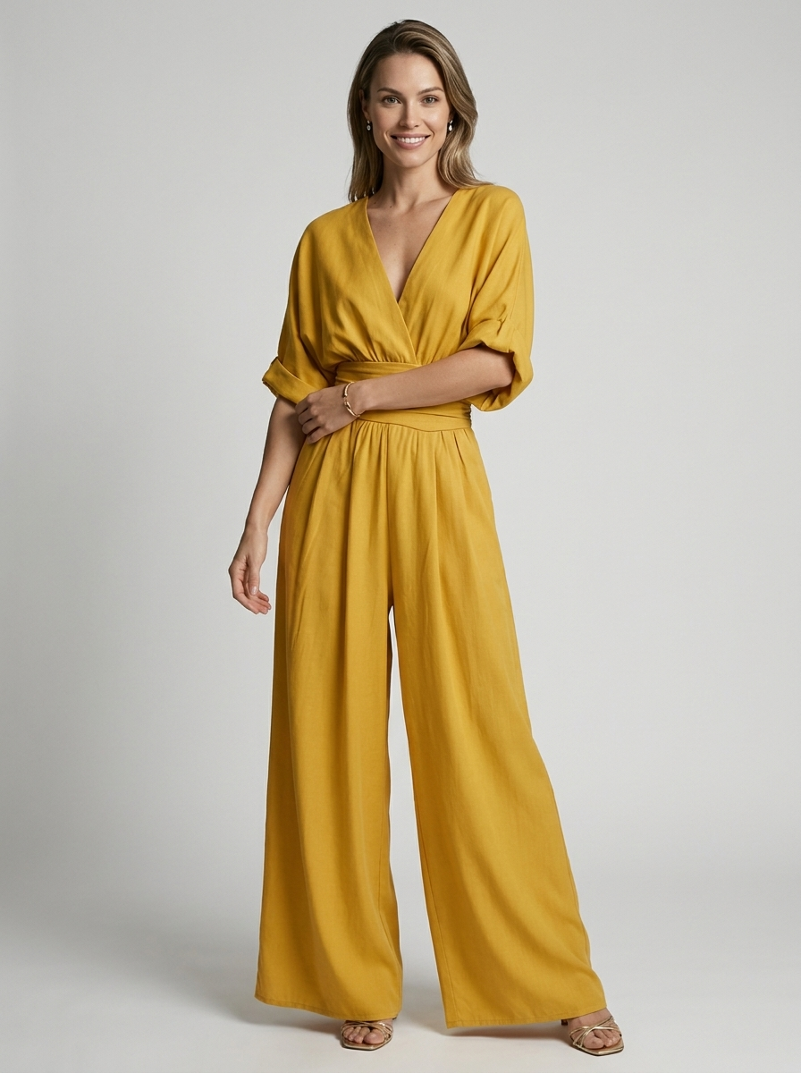 Seraphina | Elegant Jumpsuit with V-Neckline and Defined Waist
