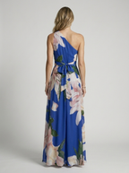 Selestia | Abito Maxi Asimmetrico con Stampa Floreale
