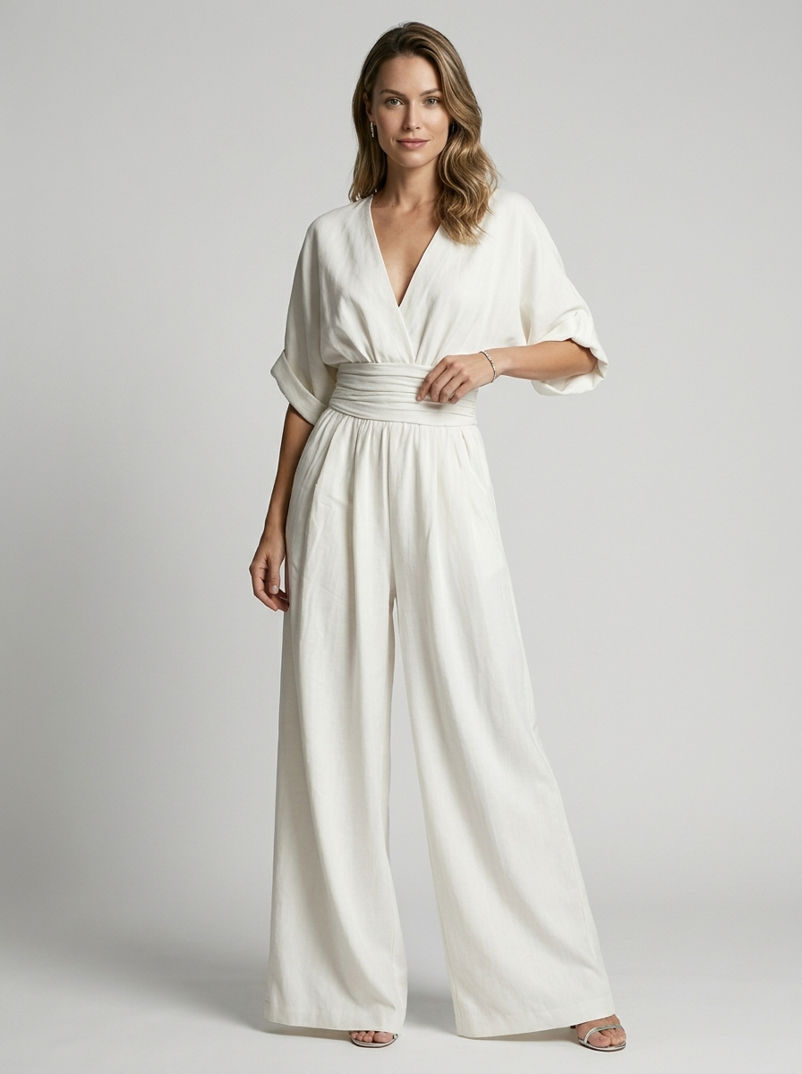 Seraphina | Elegant Jumpsuit with V-Neckline and Defined Waist