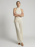 Celeste | Plisseret Halterneck Jumpsuit Til Dame