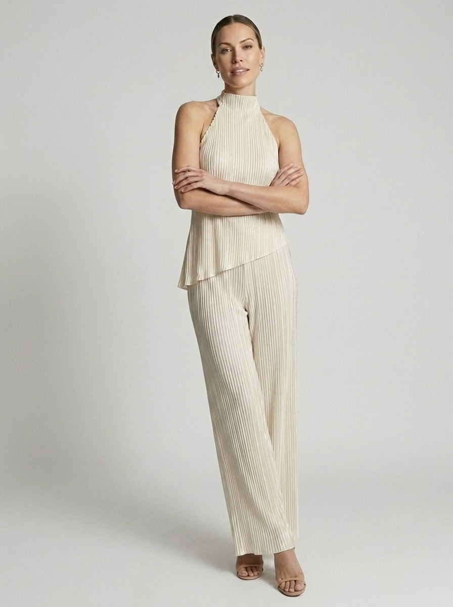 Celeste | Plisseret Halterneck Jumpsuit Til Dame
