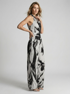 Madison | Kunstnerisk Halterneck Jumpsuit Med Vide Ben