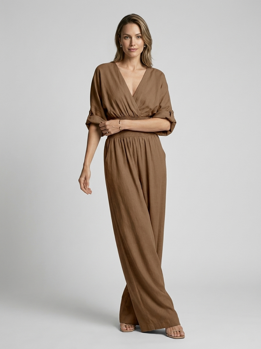 Seraphina | Elegant Jumpsuit with V-Neckline and Defined Waist