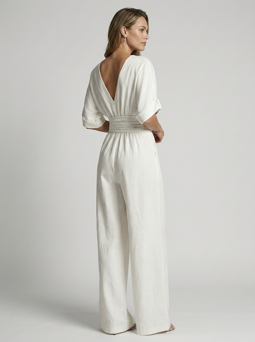 Seraphina | Elegant Jumpsuit with V-Neckline and Defined Waist