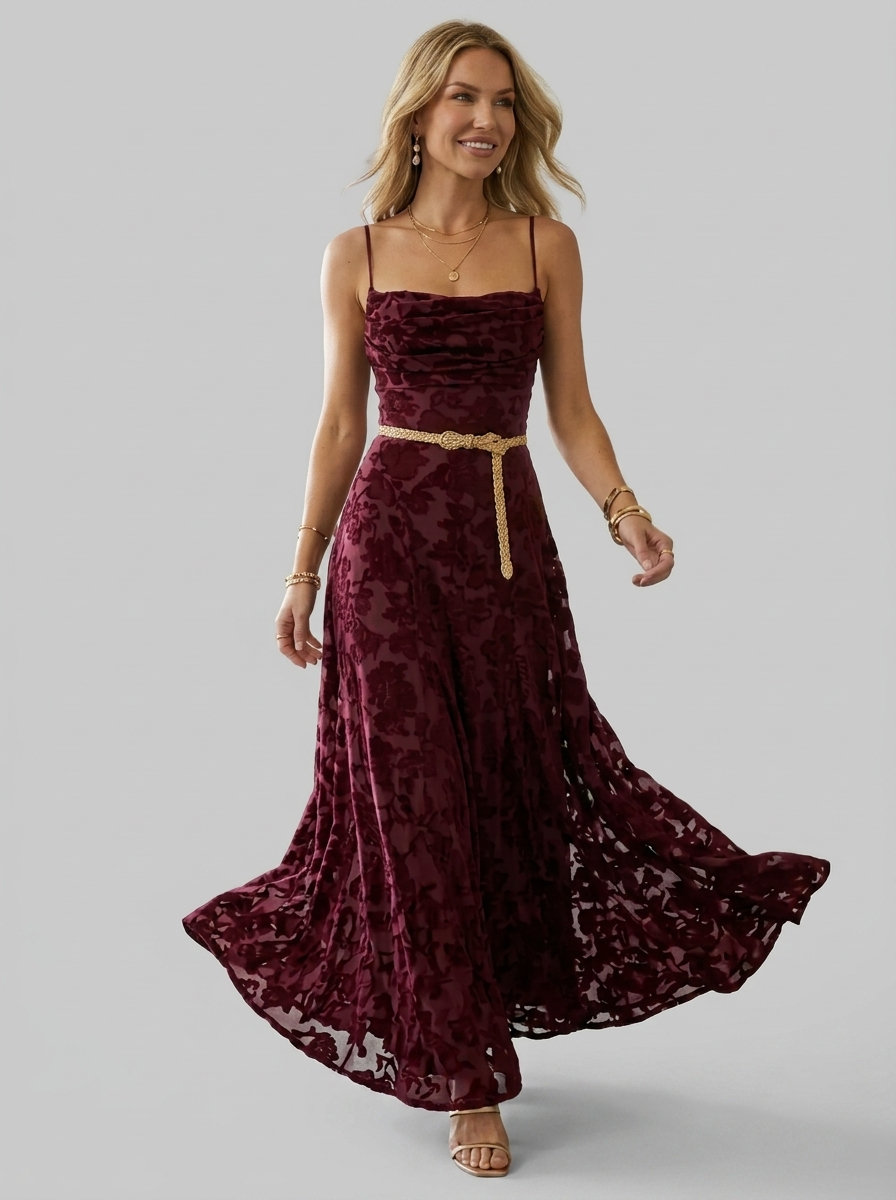 Alessia | Vestido maxi largo con elegante línea A